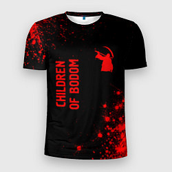Мужская спорт-футболка Children of Bodom - red gradient вертикально