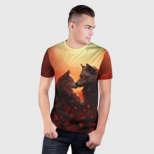 Мужская спорт-футболка Волчья страсть / 3D-принт – фото 3
