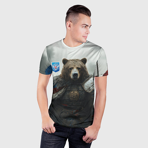 Мужская спорт-футболка Великан Руси медведь / 3D-принт – фото 3