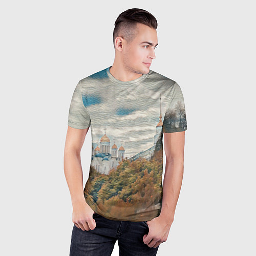 Мужская спорт-футболка Храм на горе / 3D-принт – фото 3