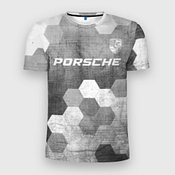 Футболка спортивная мужская Porsche - grey gradient посередине, цвет: 3D-принт