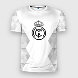 Футболка спортивная мужская Real Madrid white poly, цвет: 3D-принт