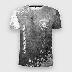Футболка спортивная мужская Lamborghini - grey gradient вертикально, цвет: 3D-принт