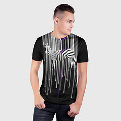 Футболка спортивная мужская Штрихкод зебра, цвет: 3D-принт — фото 2