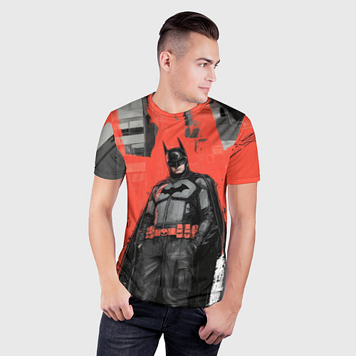 Мужская спорт-футболка Бэтмен граффити на стене / 3D-принт – фото 3