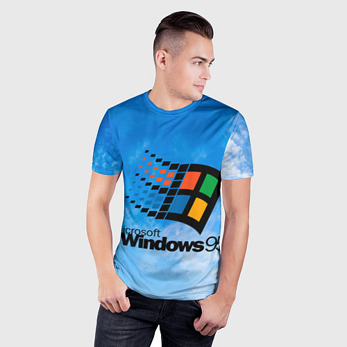 Мужская спорт-футболка Windows 95 logo / 3D-принт – фото 3