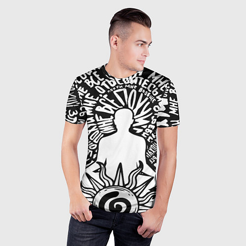 Мужская спорт-футболка Медитация без цензуры / 3D-принт – фото 3