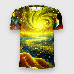 Футболка спортивная мужская Neon galaxy - ai art fantasy, цвет: 3D-принт