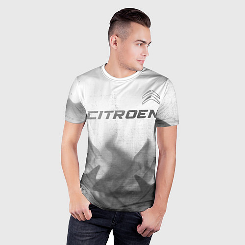 Мужская спорт-футболка Citroen - white gradient посередине / 3D-принт – фото 3