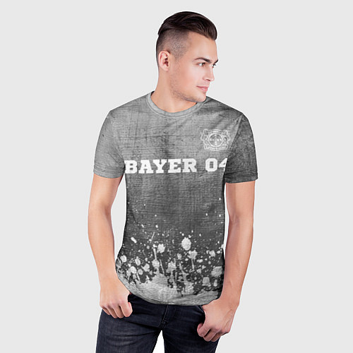 Мужская спорт-футболка Bayer 04 - grey gradient посередине / 3D-принт – фото 3