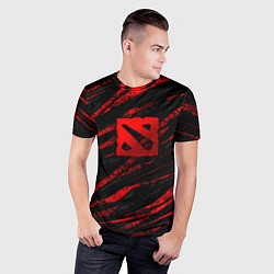 Футболка спортивная мужская Dota 2 - красные потертости, цвет: 3D-принт — фото 2
