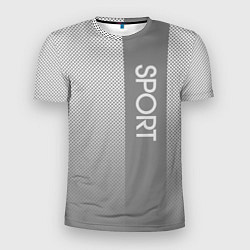Мужская спорт-футболка Sport светло-серый с полосой
