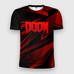 Футболка спортивная мужская Doom - красная абстракция, цвет: 3D-принт