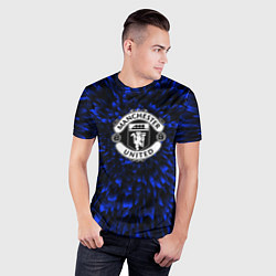 Футболка спортивная мужская Manchester United blue energy, цвет: 3D-принт — фото 2