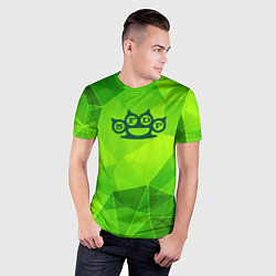 Футболка спортивная мужская Five Finger Death Punch green poly, цвет: 3D-принт — фото 2