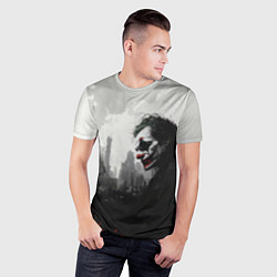 Футболка спортивная мужская Джокер черно-белый стиль, цвет: 3D-принт — фото 2