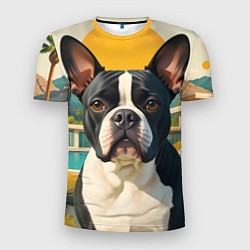 Футболка спортивная мужская Бульдог и лето, цвет: 3D-принт