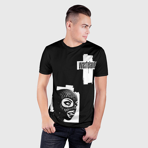 Мужская спорт-футболка Крест и девушка в маске / 3D-принт – фото 3