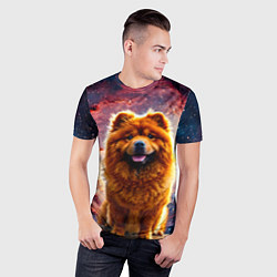 Футболка спортивная мужская Чау-чау в космосе, цвет: 3D-принт — фото 2