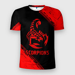 Футболка спортивная мужская Scorpions - red gradient, цвет: 3D-принт
