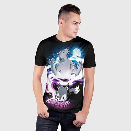 Мужская спорт-футболка Сказка юного волка / 3D-принт – фото 3