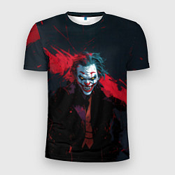 Футболка спортивная мужская Джокер и красная полоса краски, цвет: 3D-принт