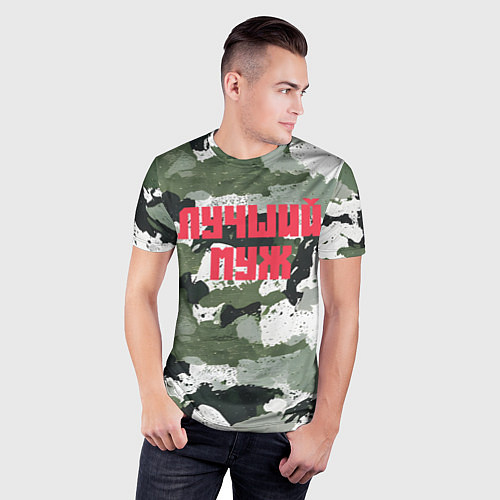 Мужская спорт-футболка Камуфляж лучшего мужа / 3D-принт – фото 3