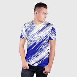 Футболка спортивная мужская The color is white and blue, цвет: 3D-принт — фото 2