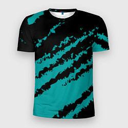 Футболка спортивная мужская The color is black and light blue, цвет: 3D-принт