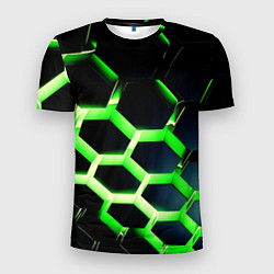 Футболка спортивная мужская Neon Honeycombs, цвет: 3D-принт