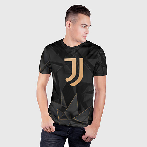 Мужская спорт-футболка Juventus golden poly / 3D-принт – фото 3