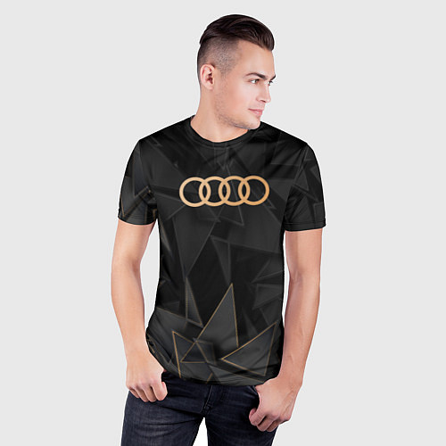 Мужская спорт-футболка Audi golden poly / 3D-принт – фото 3