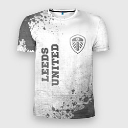 Мужская спорт-футболка Leeds United - white gradient вертикально