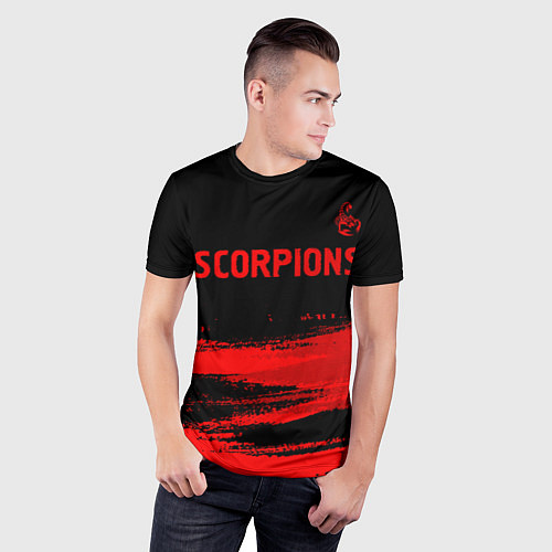Мужская спорт-футболка Scorpions - red gradient посередине / 3D-принт – фото 3