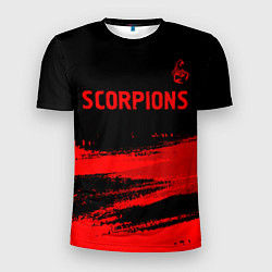 Футболка спортивная мужская Scorpions - red gradient посередине, цвет: 3D-принт