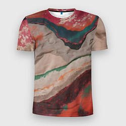 Мужская спорт-футболка Абстракция из бумаги и краски