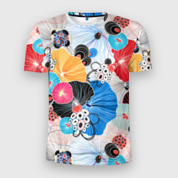 Футболка спортивная мужская Цветы - абстрактные узоры, цвет: 3D-принт