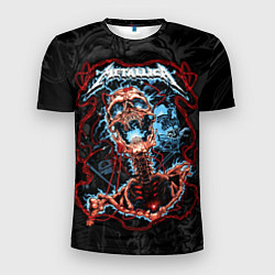 Футболка спортивная мужская Metallica - electric skeleton, цвет: 3D-принт