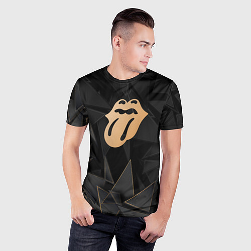 Мужская спорт-футболка Rolling Stones golden poly / 3D-принт – фото 3