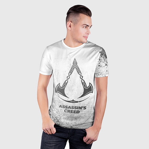 Мужская спорт-футболка Assassins Creed - white gradient / 3D-принт – фото 3