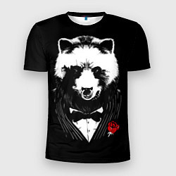 Футболка спортивная мужская Панда в черном костюме, цвет: 3D-принт