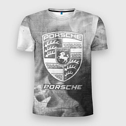 Футболка спортивная мужская Porsche - grey gradient, цвет: 3D-принт