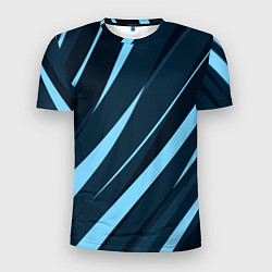 Мужская спорт-футболка Тёмный бирюзовый контрастные полосы