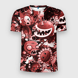 Мужская спорт-футболка Растения против зомби в красном цвете