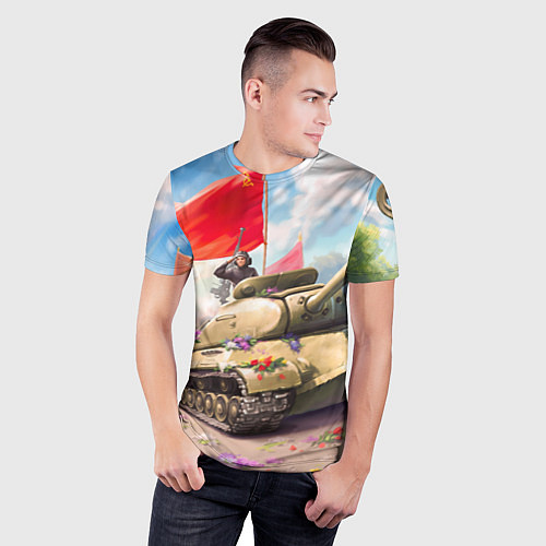 Мужская спорт-футболка Русский танк / 3D-принт – фото 3