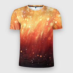 Мужская спорт-футболка Желто-красная текстура блестящая