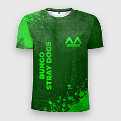 Мужская спорт-футболка Bungo Stray Dogs - green gradient вертикально