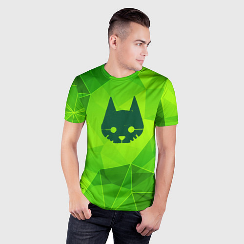 Мужская спорт-футболка Stray green poly / 3D-принт – фото 3