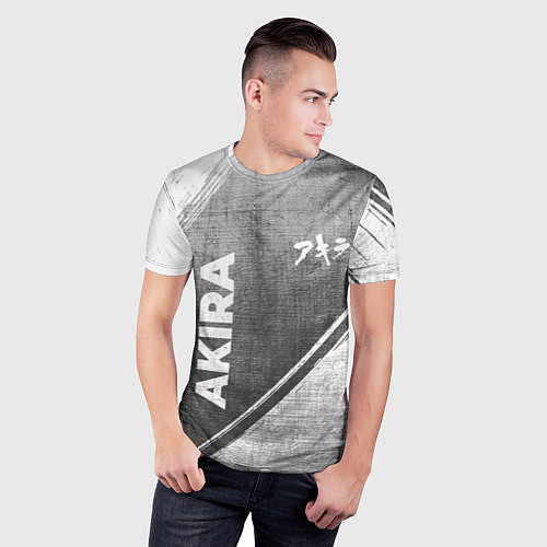 Мужская спорт-футболка Akira - grey gradient вертикально / 3D-принт – фото 3