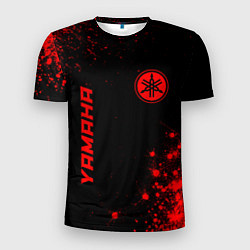 Мужская спорт-футболка Yamaha - red gradient вертикально